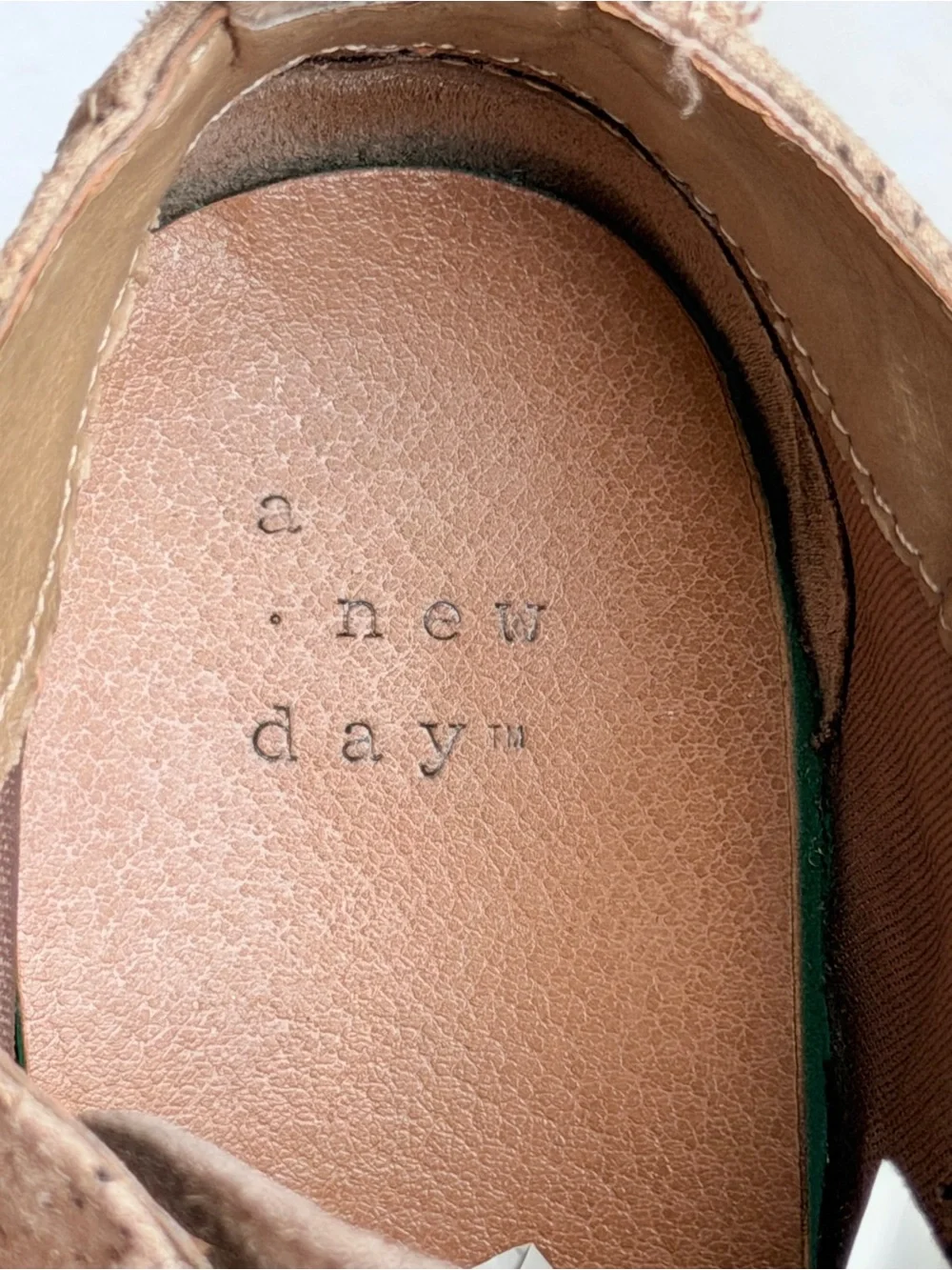 A New Day Kolie Hidden Wedge Sneakers Taupe Perforated Booties - Size 7